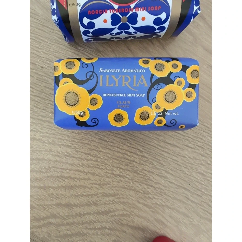 2 Claus Porto Mini Soaps Sabonette Yoga Acacia Tuberose & Ilyria Honeysuckle Lot